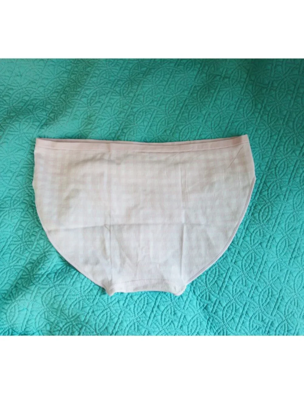 Victoria’s Secret PINK Seamless White and Purple Gingham Bikini Panty NWT!